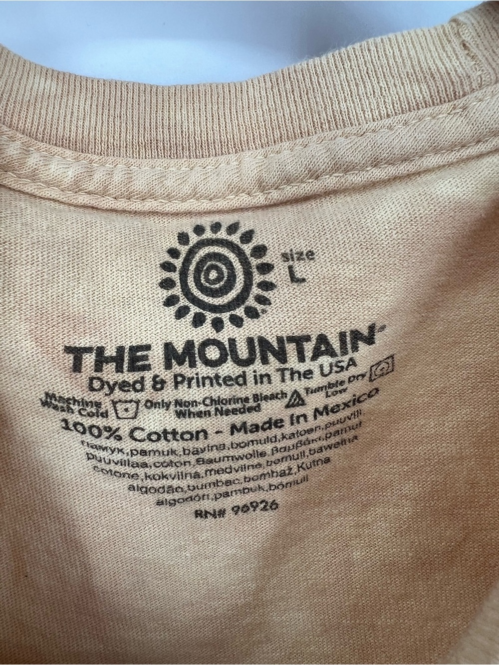 The Mountain Yellow Tie Dye Savannah Safari Animals Cotton Tee Shirt Large - Picture 4 of 5